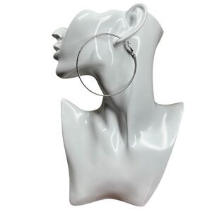 Silver hoop Big hoops earrings surgical steel post pinup chola chicano latino